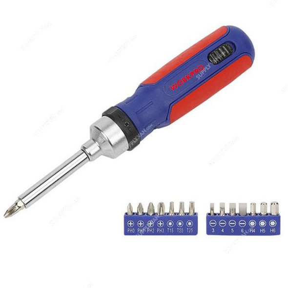 Workpro Ratcheting Screwdriver Set, WP221061, 15 Pcs/Set  -    