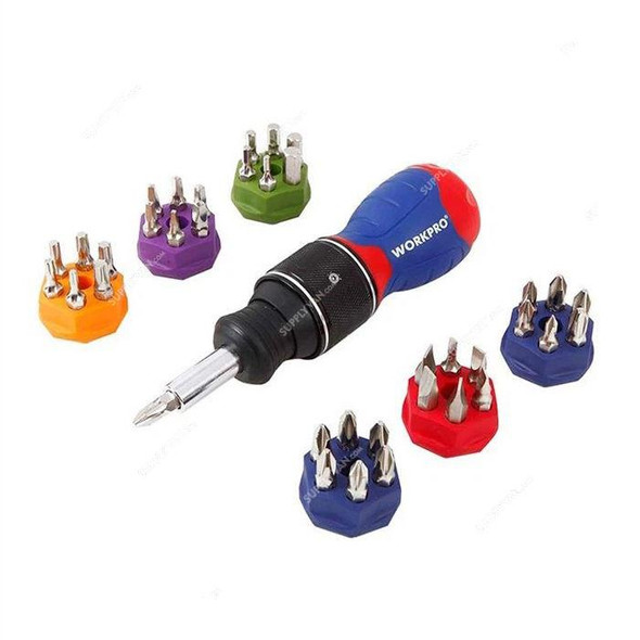 Workpro Double Drive Stubby Ratchet Screwdriver Set, WP221050, 38 Pcs/Set  -    