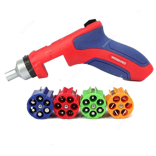Workpro Pistol Auto Load Ratcheting Screwdriver Set, WP221048, 25 Pcs/Set  -    