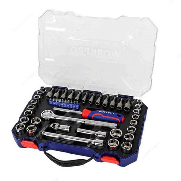 Workpro 6 Point Socket Set, WP202523, 3/8 Inch Drive Size, 47 Pcs/Set  -    