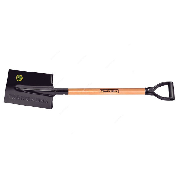 Tramontina Square Spade With 71CM Wood Handle, 77400424, Black