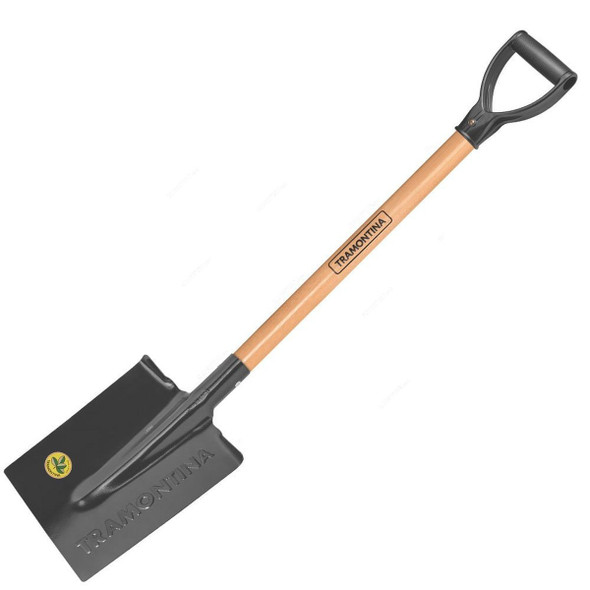 Tramontina Square Spade With 71CM Wood Handle, 77400424, Black