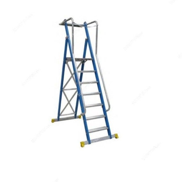 Penguin Fibreglass Work Platform Ladder, FWPL8, 7+1 Steps, 2 Mtrs Platform Height, 175 Kg Weight Capacity