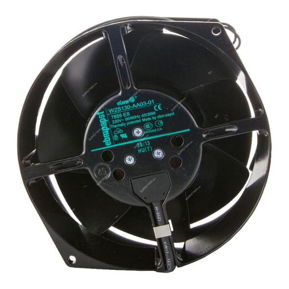 Ebm-papst AC Axial Fan, W2S130-AA03-01, Circular, 39W, 230V, 224 CFM, 172 x 55MM