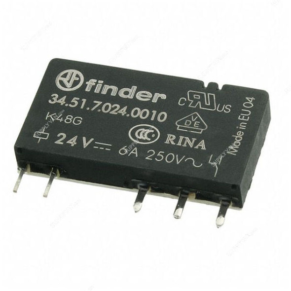 Finder General Purpose Relay, 34-51-7-024-0010, 34 Series, SPDT, 24VDC, 6A