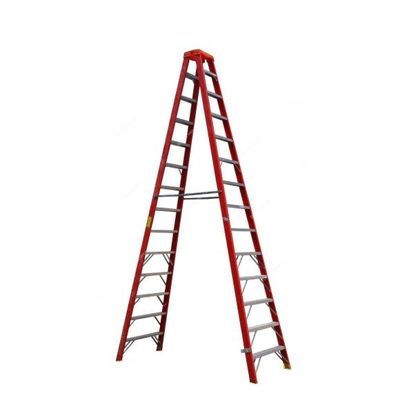 Penguin Fibreglass Double Sided Step Ladder, FGDSPT, 12 Steps, 3.5 Mtrs, 175 Kg Weight Capacity