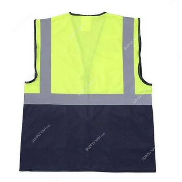 Vaultex Executive Fabric Vest With 5 Pockets, ANS, 100% Polyester, 170 GSM, M, Yellow/Navy Blue