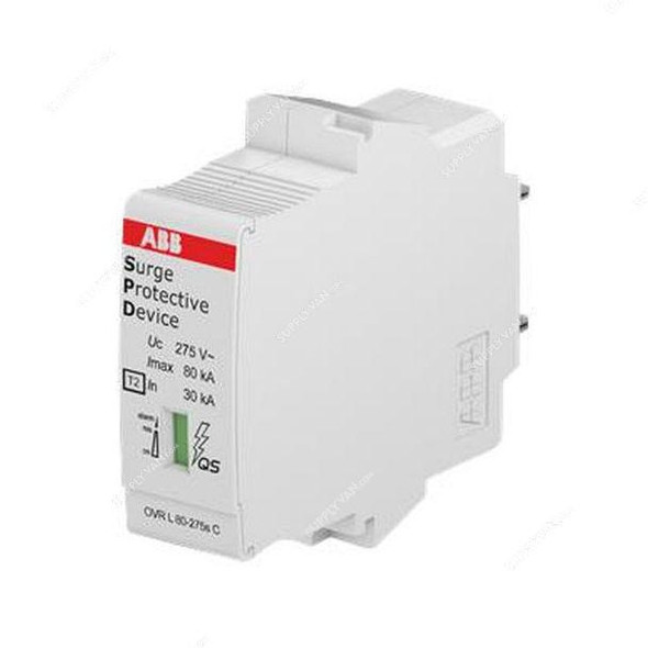 Abb Surge Protective Device, 2CTB815708R2600, 4 Pole, 230-400V, 80kA, IP20  -    