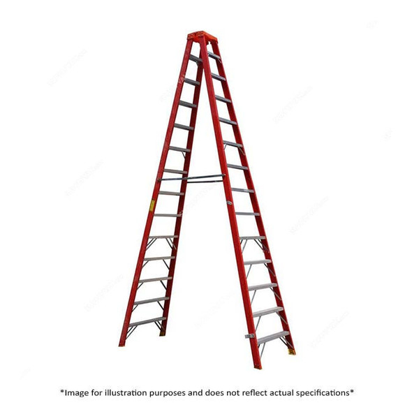 Penguin Fibreglass Double Sided Step Ladder, FGDSPT, 16 Steps, 4.6 Mtrs, 175 Kg Weight Capacity