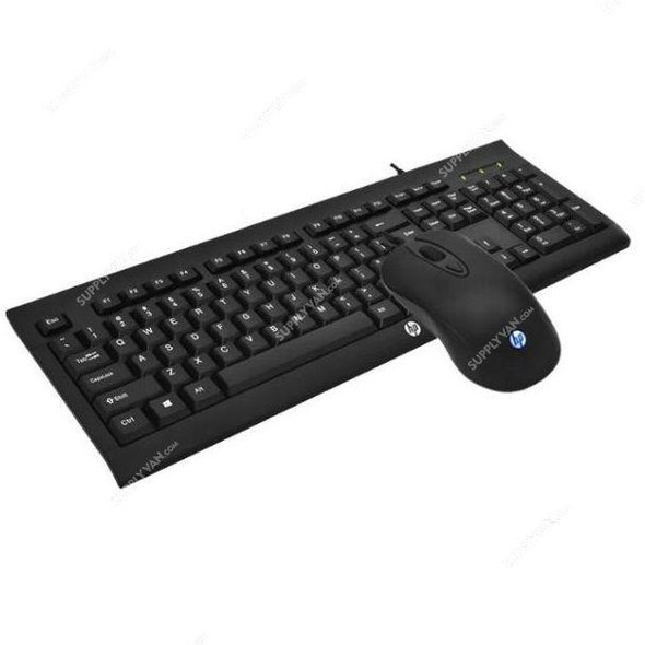 Hp Wired Keyboard/Mouse Set, KM100, English, Black  -    