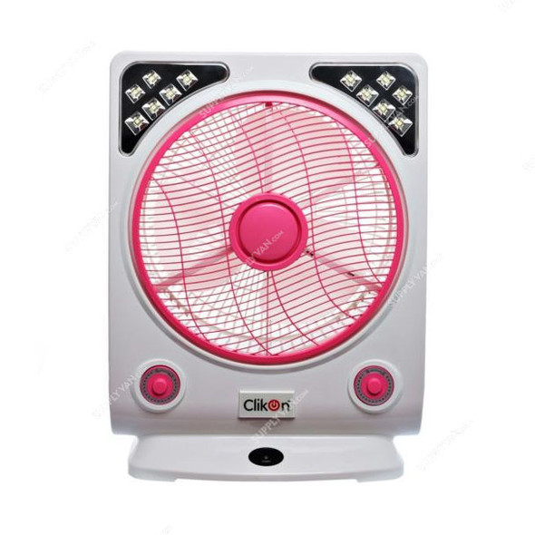 Clikon Rechargeable Box Fan, CK2800, 14 Inch, 18-32W