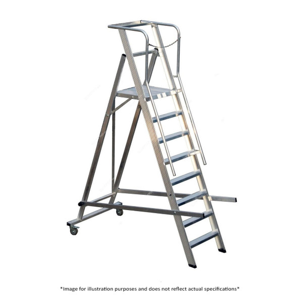 Penguin Warehouse Ladder, WHL10, 9+1 Steps, 2.3 Mtrs Platform Height, 200 Kg Weight Capacity