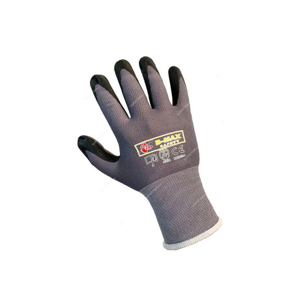 B-Max Cut Level E Nitrile Foam Coating Mechanical Gloves, BM2011-A, M, Black/Grey  -    