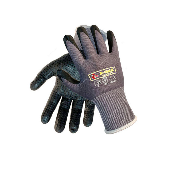 B-Max Cut Level E Nitrile Foam Coating Mechanical Gloves, BM2011-A, M, Black/Grey  -    