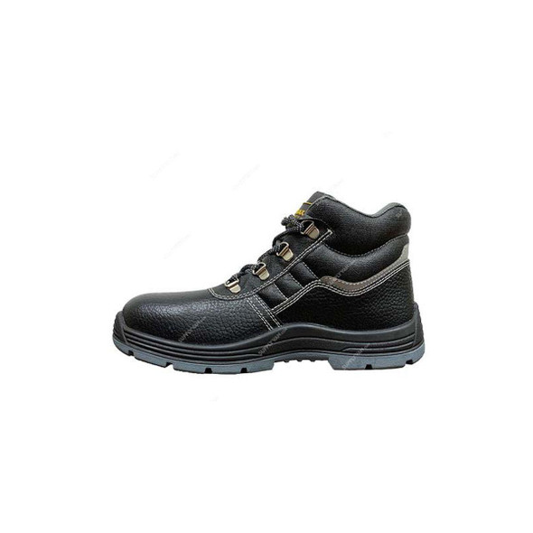 B-Max Heavy Duty High Ankle Safety Shoes, BM8103-A, Buffalo Barton Print Leather, SRC S3, Size43, Black  -    
