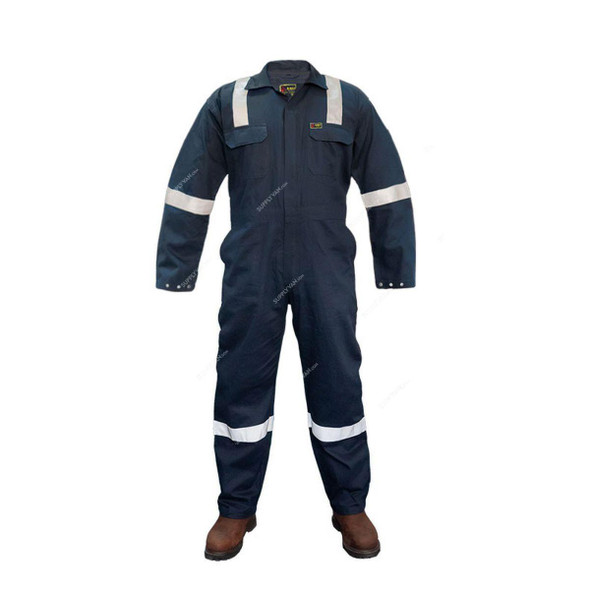 B-Max Work Coverall, BM1109, 100% Cotton, 200-210 GSM, L, Navy Blue  -    