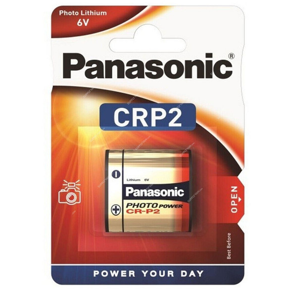 Panasonic Photo Power Lithium Battery, CR-P2, 6V, Gold