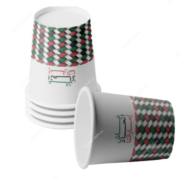 Hotpack UAE National Day Heavy Duty Paper Cup, 4 Oz Capacity, 150 Pcs/Pack