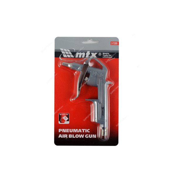 MTX Pneumatic Air Blow Gun With Short Nozzle, 573309, 8 Bar, 1/4 Inch Connection Size, 2CM Nozzle Length