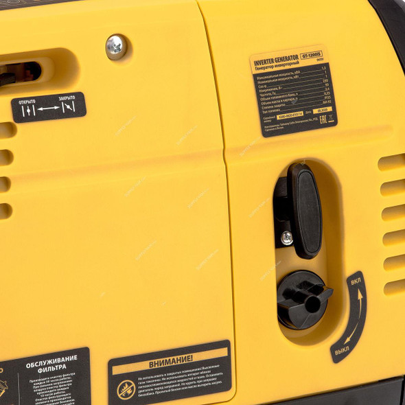 Denzel Manual Start Inverter Generator, GT-1200iS, 1200W, 4-Stroke, 53.5CC, 1.8 HP, 2.4 Ltrs Fuel Tank Capacity  -    