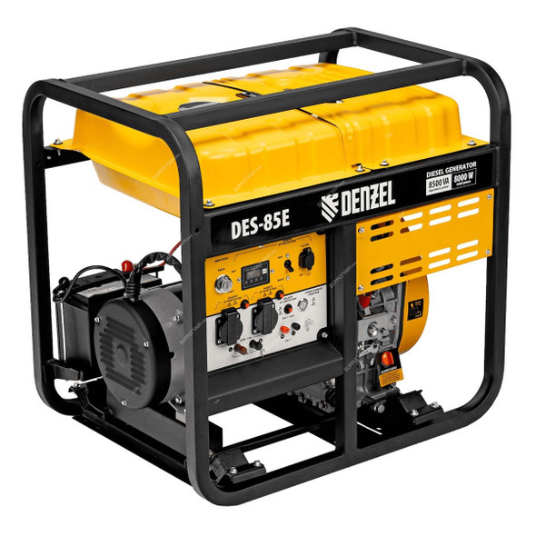 Denzel Electric Start Diesel Generator, DES-85E, 8500W, 4-Stroke, 678CC, 13.5 HP, 16 Ltrs Fuel Tank Capacity