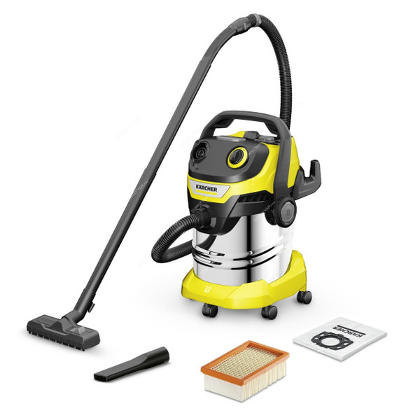 Karcher WD 5 S V-25/5/22 Wet and Dry Vacuum Cleaner, 1100W, 25 Ltrs Tank Capacity, Yellow/Silver