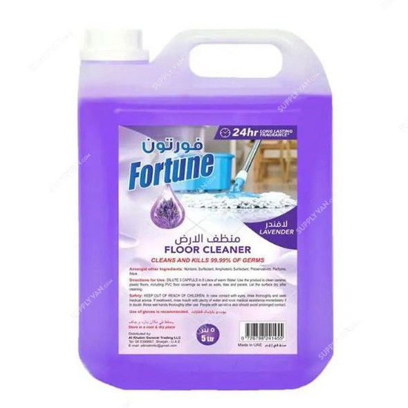 Fortune Antibacterial Floor Cleaner, 5 Ltrs, Lavender, 4 Pcs/Pack