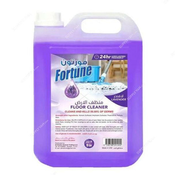 Fortune Antibacterial Floor Cleaner, 5 Ltrs, Lavender, 4 Pcs/Pack  -    