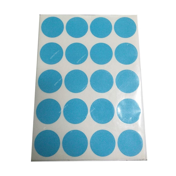 Fis Adhesive Label, Round, 25MM Dia, Blue, 10 Sheets/Pack