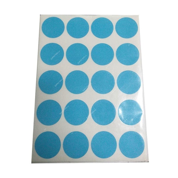 Fis Adhesive Label, Round, 25MM Dia, Blue, 10 Sheets/Pack  -    