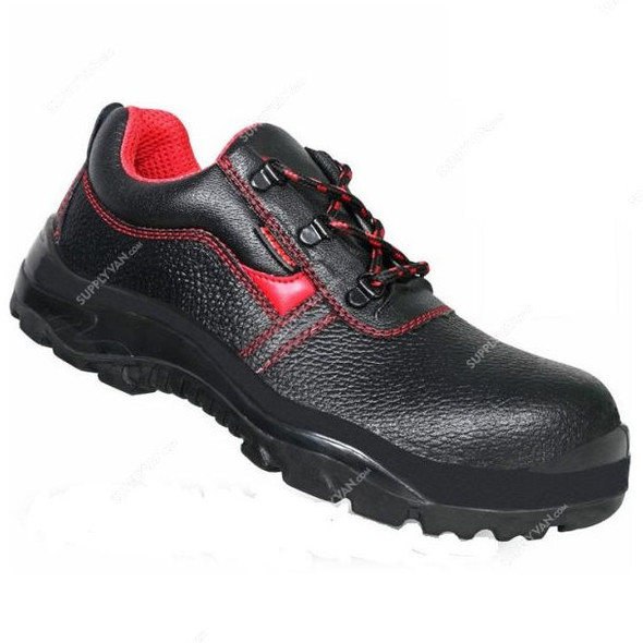 Lancer Low Ankle Labor Safety Shoes, TP-103, Model S, Genuine Leather, S1P SRA, Size39, Black