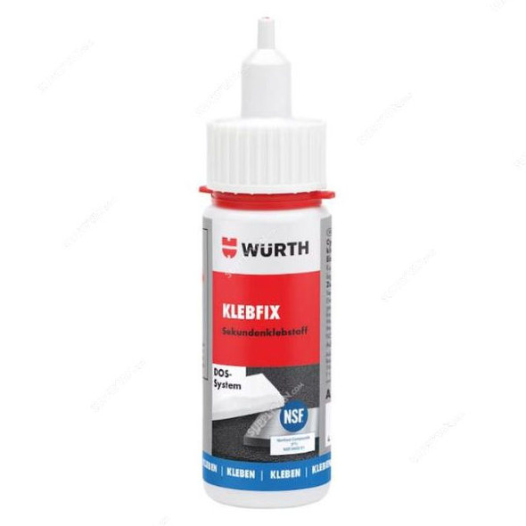 Wurth Instant Adhesive Super Fast Glue, 0893 090, Klebfix, 50GM