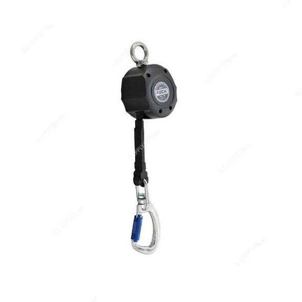 Jech Self Retractable Fall Arrester, SRL-15, ABS, 15 Mtrs Length, 100 Kg Weight Capacity, Black