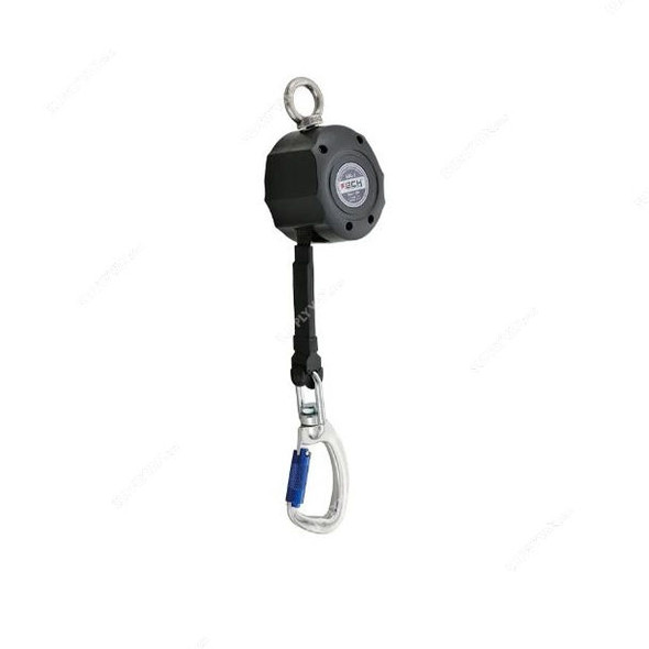 Jech Self Retractable Fall Arrester, SRL-10, ABS, 10 Mtrs Length, 100 Kg Weight Capacity, Black