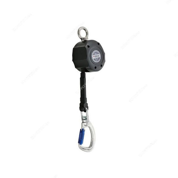 Jech Self Retractable Fall Arrester, SRL-6, ABS, 6 Mtrs Length, 100 Kg Weight Capacity, Black