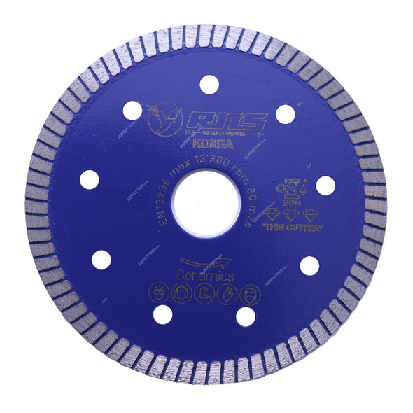 Rns Ceramics Extended Diamond Cutting Blade, Turbo, 13300 RPM, 9 Inch Dia