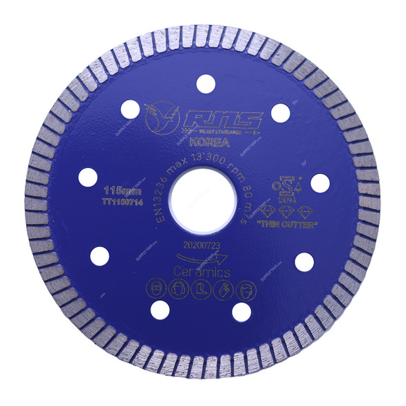 Rns Ceramics Extended Diamond Cutting Blade, Turbo, 13300 RPM, 4.5 Inch Dia