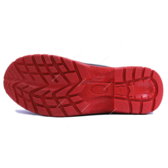 Rns Low Ankle Steel Toe Safety Shoes, 1114, Williams, Size45, Split Leather, Black/Red  -    