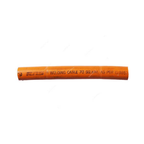 Rns Double Insulated Copper Welding Cable, 1 Core, 70 SQ.MM, 100 Mtrs Length, Orange