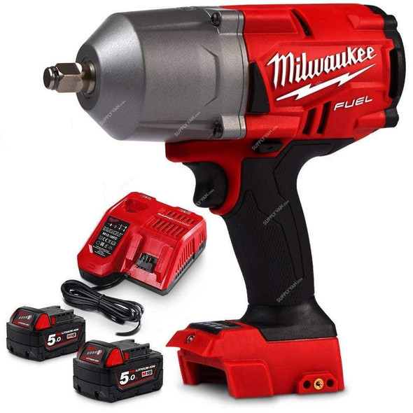 Milwaukee High Torque Impact Wrench Kit With Friction Ring, M18FHIWF12-502C, Fuel, 1/2 Inch Drive Size, 18V