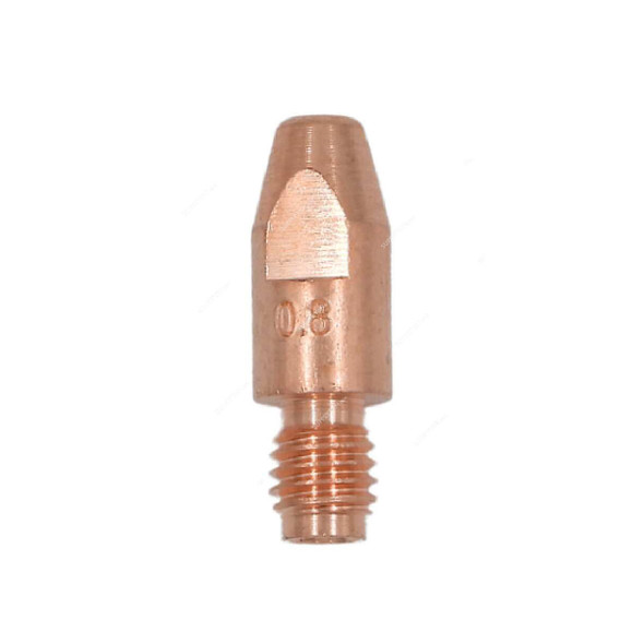 Rns Heavy Duty Contact Tip, 0.8MM, M8 x 1.25MM Thread Size, 10MM Dia x 30MM Length, 50 Pcs/Pack