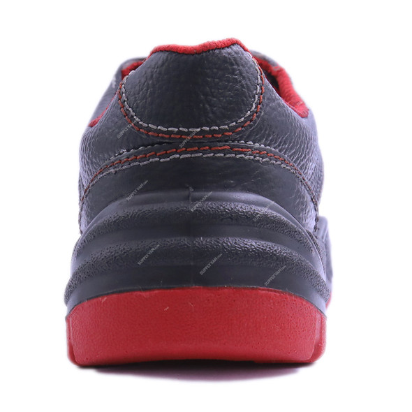 Rns Low Ankle Steel Toe Safety Shoes, 1114, Williams, Size47, Split Leather, Black/Red