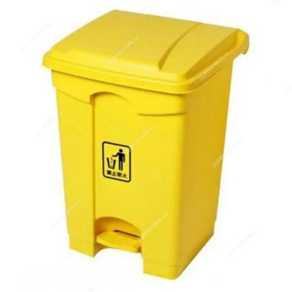Garbage Bin With Pedal, 45 Ltrs, Yellow