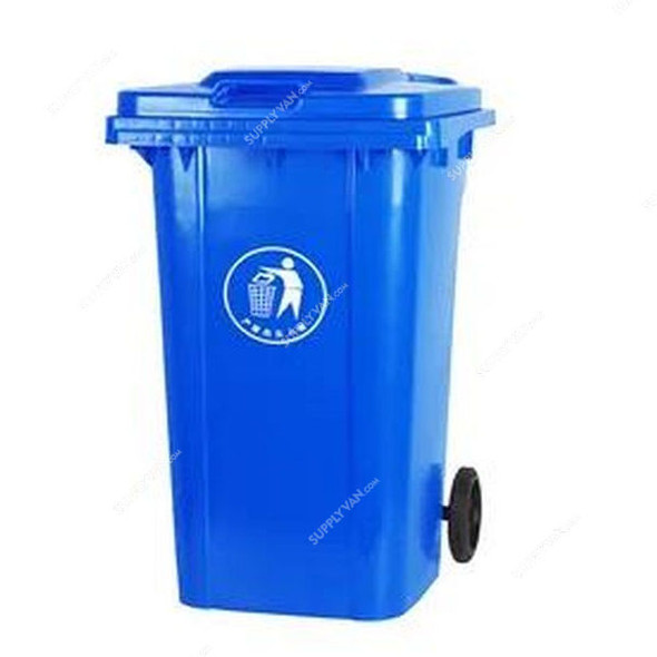 Garbage Bin With Side Pedal, 240 Ltrs, Blue