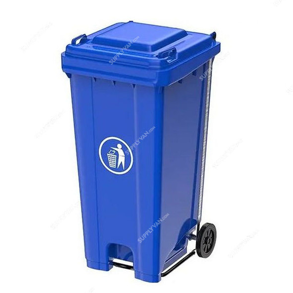 Garbage Bin With Middle Pedal, 240 Ltrs, Blue