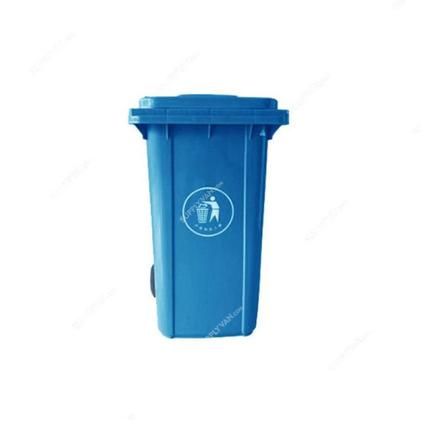 Garbage Bin With Side Pedal, 120 Ltrs, Blue