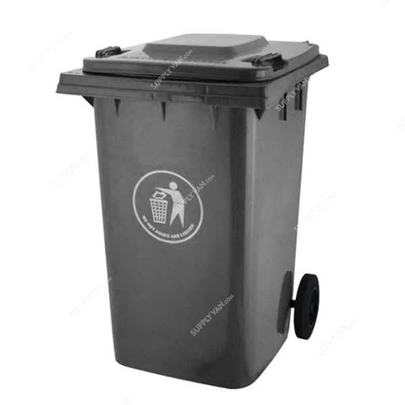 Garbage Bin With Side Pedal, 120 Ltrs, Grey