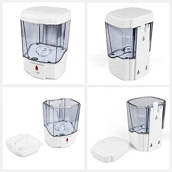 Automatic Soap Dispenser, 600ML, White/Clear