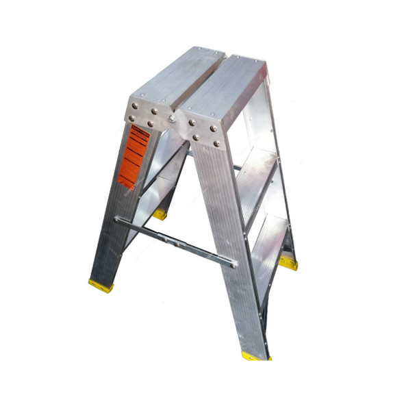 Penguin Heavy Duty Double Sided Step Ladder, HDDSAT3, Aluminium, 3 Steps, 0.8 Mtrs Height, 175 Kg Weight Capacity