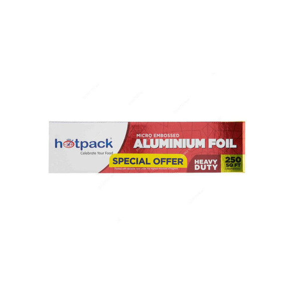 Hotpack Heavy Duty Micro Embossed Aluminium Foil, 250 SQ.FT, 30CM Width x 80 Mtrs Length